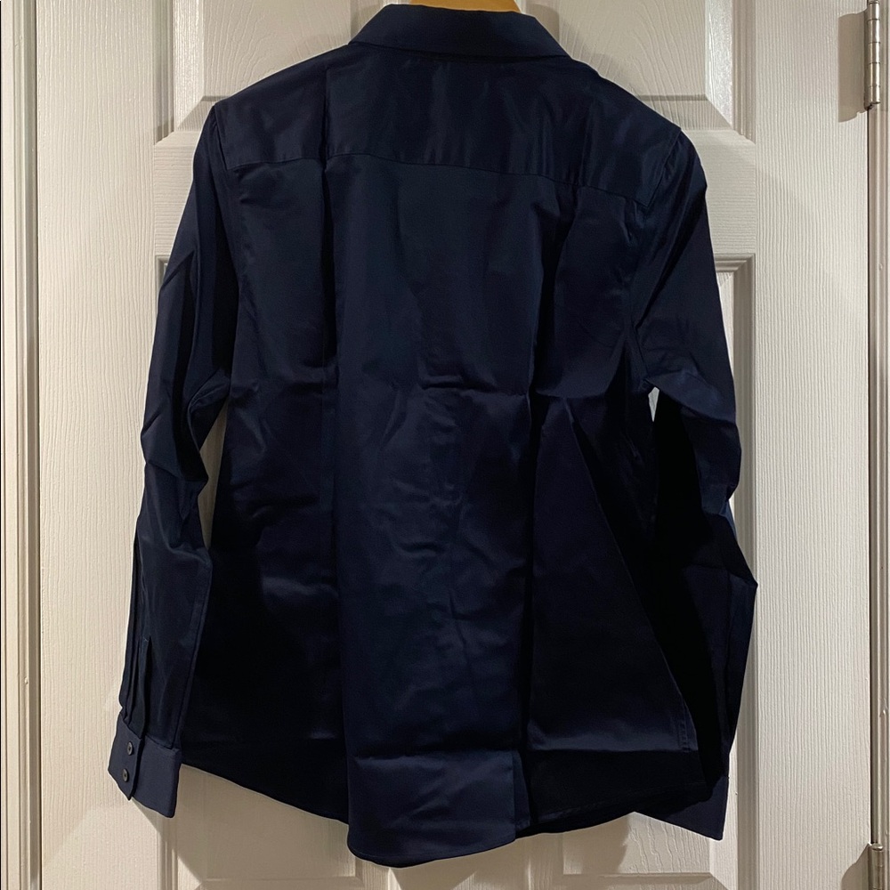 Banana Republic Women’s Navy Blue Tailored Button-Up Shirt - Size 14 - Picture 7 of 10